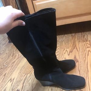 Black la canadienne designer suede boots